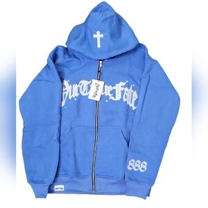 Our True Fate Unisex Adult Hoodie 888 Full Zip-up Blue